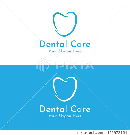 Creative dental abstract logo template design. Logo for dentist, clinic center, dental care and business. Creative dental abstract logo template design. Logo for dentist, clinic center, dental care and business. 131972164