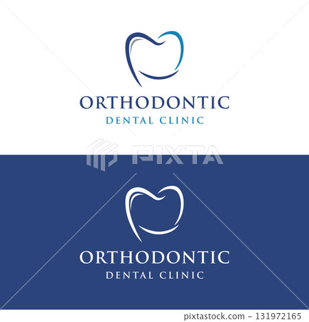 Creative dental abstract logo template design. Logo for dentist, clinic center, dental care and business. Creative dental abstract logo template design. Logo for dentist, clinic center, dental care and business. 131972165