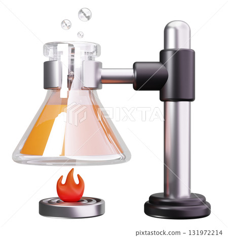 Orange Flask Heating 131972214