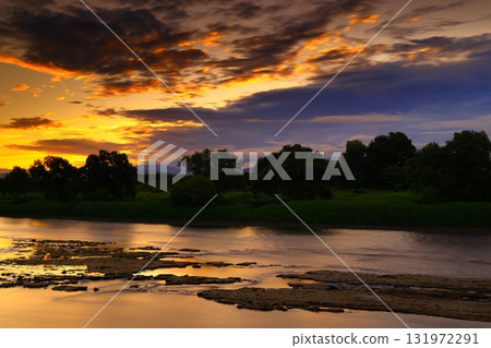 Hanamaki City, Iwate Prefecture, England coast at sunrise 131972291