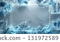 Winter frame background illustration with ice shards and cold air 131972589