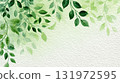 Background illustration with watercolor green leaves and blank space 131972595