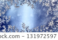 Winter background illustration with frosted ice crystals 131972597