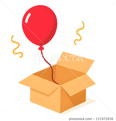 Surprise Balloons Popping Out of a Simple Cardboard Box 131972656