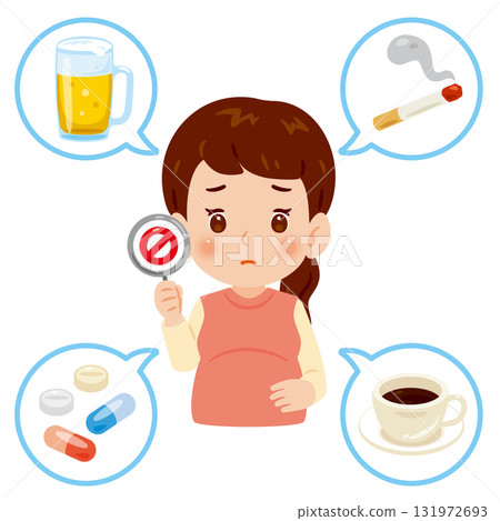 孕婦及禁止攝取標誌上身插圖 131972693