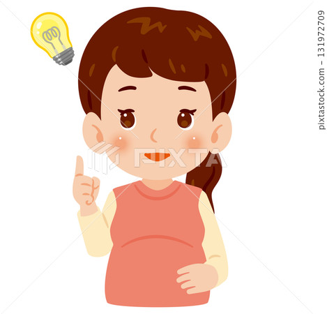 Inspirational pregnant woman upper body illustration 131972709