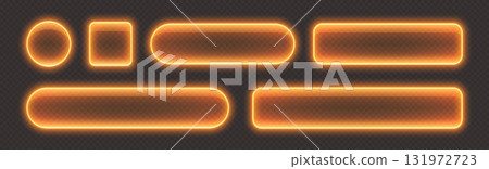 Glossy neon buttons, transparent banners made from glass. Glossy neon buttons, transparent banners made from glass. 131972723
