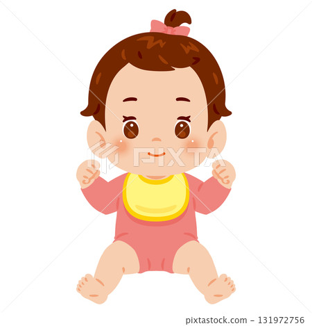 女嬰全身插圖 131972756