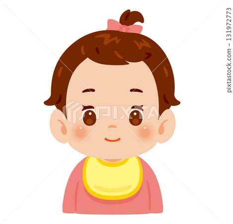 Baby girl upper body illustration 131972773