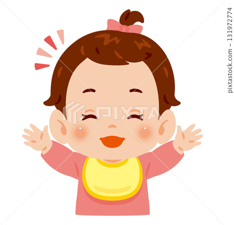 Smiling baby girl upper body illustration Smiling baby girl upper body illustration 131972774