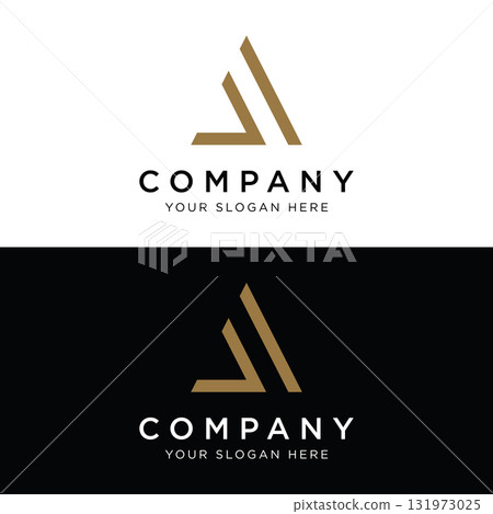 Modern and luxurious geometric triangle abstract template logo element.Logo for business, brand and company. Modern and luxurious geometric triangle abstract template logo element.Logo for business, brand and company. 131973025