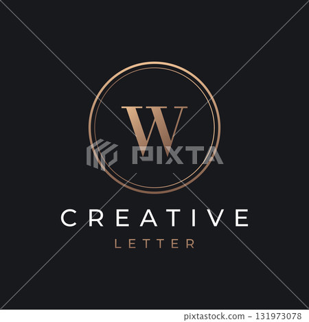 Modern and luxurious geometric W initial letter logo element. Logo for business, letter, business card, brand and company. 131973078