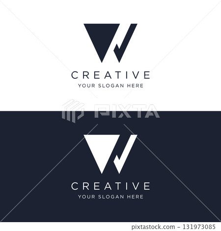 Modern and luxurious geometric W initial letter logo element. Logo for business, letter, business card, brand and company. Modern and luxurious geometric W initial letter logo element. Logo for business, letter, business card, brand and company. 131973085