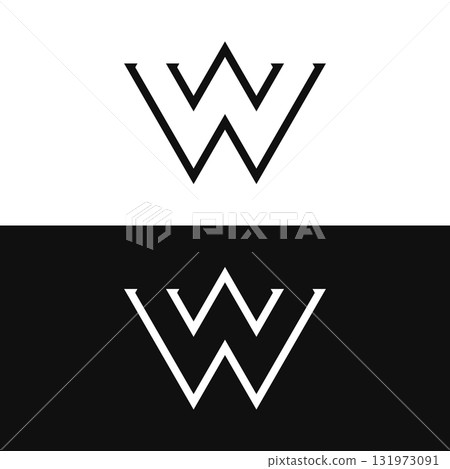 Modern and luxurious geometric W initial letter logo element. Logo for business, letter, business card, brand and company. Modern and luxurious geometric W initial letter logo element. Logo for business, letter, business card, brand and company. 131973091