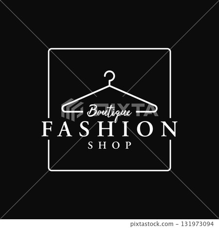 Simple coat hanger logo template design with creative idea.Logo for business, boutique, fashion, beauty. Simple coat hanger logo template design with creative idea.Logo for business, boutique, fashion, beauty. 131973094