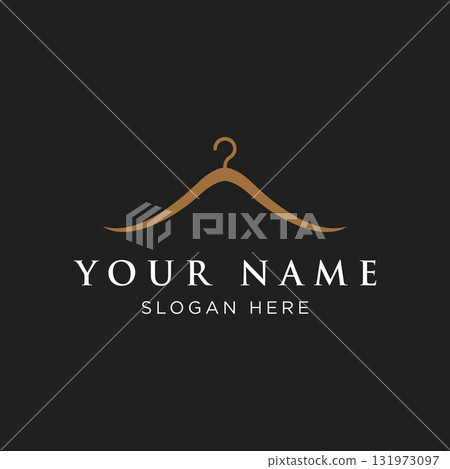 Simple coat hanger logo template design with creative idea.Logo for business, boutique, fashion, beauty. Simple coat hanger logo template design with creative idea.Logo for business, boutique, fashion, beauty. 131973097