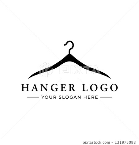 Simple coat hanger logo template design with creative idea.Logo for business, boutique, fashion, beauty. Simple coat hanger logo template design with creative idea.Logo for business, boutique, fashion, beauty. 131973098