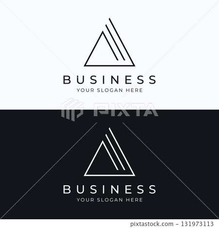 Modern and luxurious geometric triangle abstract template logo element.Logo for business, brand and company. Modern and luxurious geometric triangle abstract template logo element.Logo for business, brand and company. 131973113