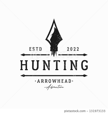 Archery or arrowshead retro vintage design logo.Logo for hunting , labels , badges and business. Archery or arrowshead retro vintage design logo.Logo for hunting , labels , badges and business. 131973133