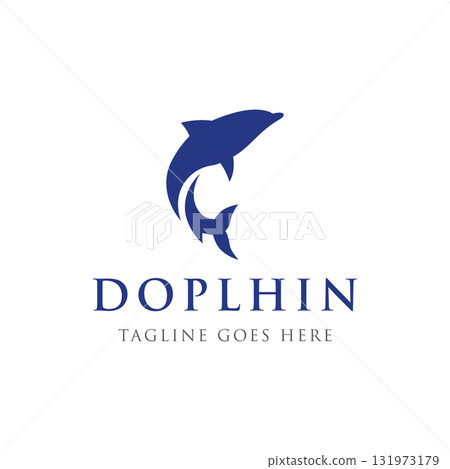 Dolphin Logo template design. Dolphins jump on the waves of the sea or beach with a creative idea. Dolphin Logo template design. Dolphins jump on the waves of the sea or beach with a creative idea. 131973179