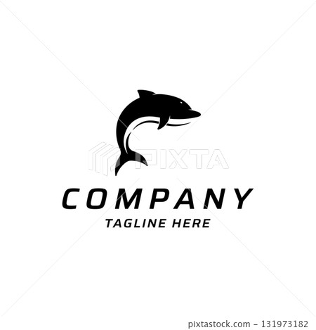 Dolphin Logo template design. Dolphins jump on the waves of the sea or beach with a creative idea. 131973182