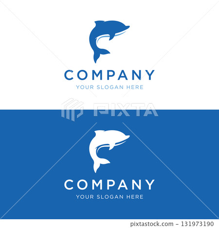 Dolphin Logo template design. Dolphins jump on the waves of the sea or beach with a creative idea. Dolphin Logo template design. Dolphins jump on the waves of the sea or beach with a creative idea. 131973190