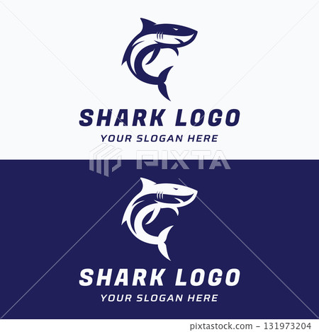 Unique and creative shark template logo vector design. 131973204