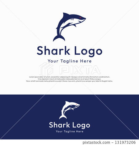 Unique and creative shark template logo vector design. 131973206