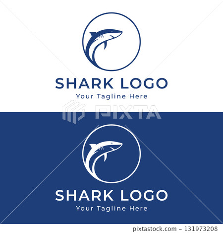Unique and creative shark template logo vector design. Unique and creative shark template logo vector design. 131973208