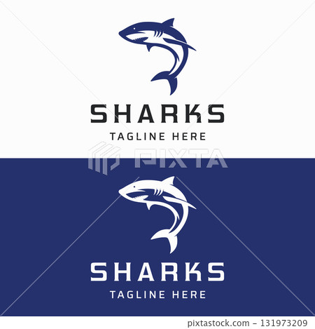 Unique and creative shark template logo vector design. Unique and creative shark template logo vector design. 131973209