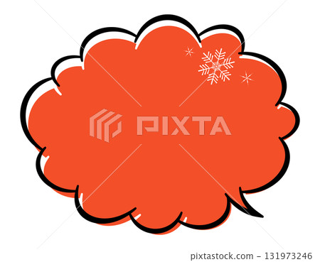 冬季:漫畫風格的雪花設計氣泡,顏色變化,蓬鬆,紅色 冬季:漫畫風格的雪花設計氣泡,顏色變化,蓬鬆,紅色 131973246