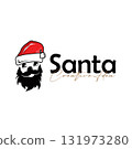 Santa hat logo design simple concept black silhouette christmas snow season celebration brand symbol template design 131973280