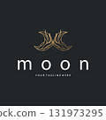 Moon logo simple minimalist line design modern concept illustration design template and poster also product brand 131973295