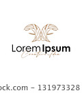 Moon logo simple minimalist line design modern concept illustration design template and poster also product brand 131973328