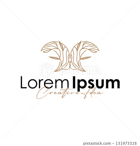 Moon logo simple minimalist line design modern concept illustration design template and poster also product brand 131973328