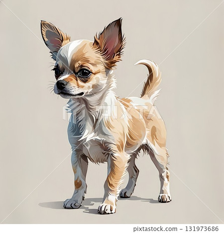 站立的吉娃娃小狗的插圖 站立的吉娃娃小狗的插圖 131973686