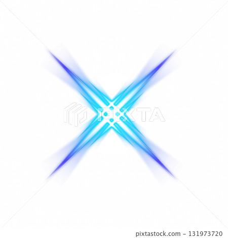 Glowing blue X shape on a transparent background Glowing blue X shape on a transparent background 131973720