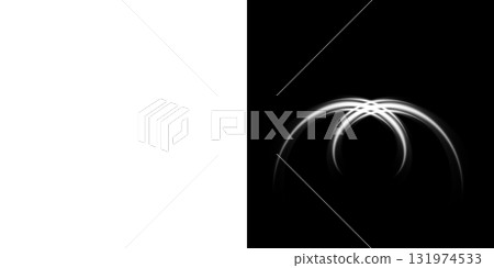 Abstract light effect with left half transparent and right half black background 131974533