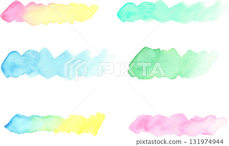 Watercolor frame and decorative material vector 131974944