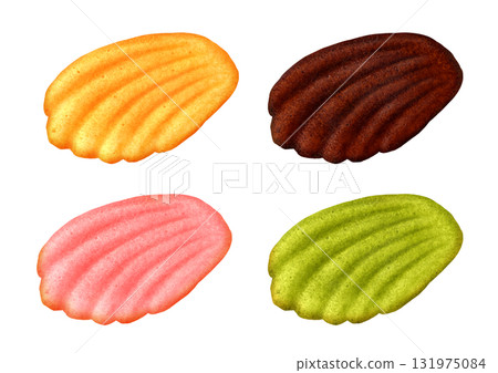 貝殼形瑪德琳蛋糕有 4 種口味：原味、巧克力味、草莓味、開心果味和抹茶味。 131975084