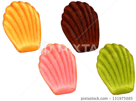 貝殼形瑪德琳蛋糕，有 4 種口味（原味、巧克力味、草莓味、開心果味、抹茶味） 131975085