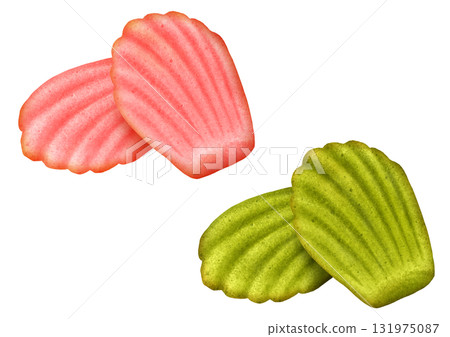 貝殼形狀的瑪德琳蛋糕有草莓口味和開心果味兩種（也有抹茶味） 131975087