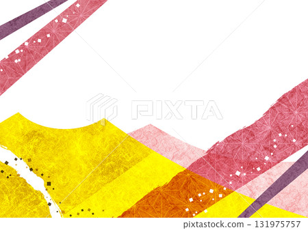 Spring-colored Japanese paper and gold leaf background frame (decorative frame for New Year's, Hinamatsuri, Coming-of-Age Ceremony, etc.) Spring-colored Japanese paper and gold leaf background frame (decorative frame for New Year's, Hinamatsuri, Coming-of-Age Ceremony, etc.) 131975757
