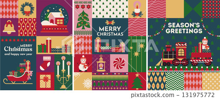 Retro Christmas Train Illustration vector Retro Christmas Train Illustration vector 131975772