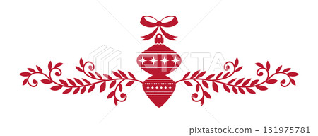 Scandinavian Christmas Ornament Border vector Scandinavian Christmas Ornament Border vector 131975781