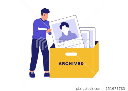Illustration of Archived Posts and Digital Content Storage Illustration of Archived Posts and Digital Content Storage 131975783