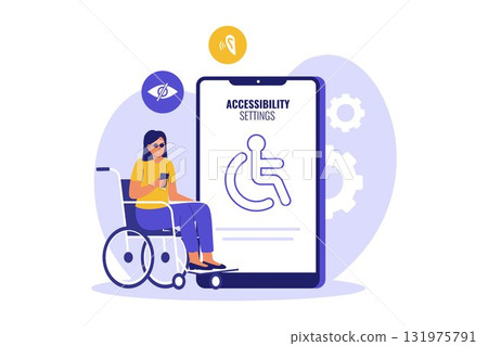 Illustration of Accessibility Settings and Inclusive Design Illustration of Accessibility Settings and Inclusive Design 131975791