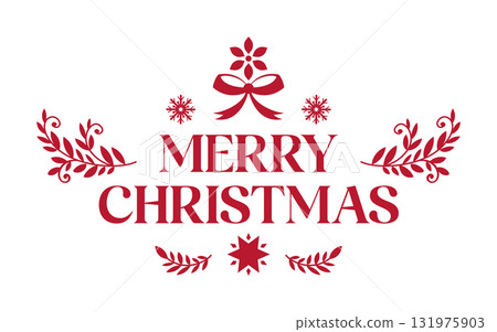 Festive Bell And Branches Design 131975903