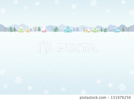 白雪皚皚的小鎮景色 131976256