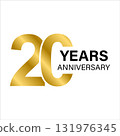 20 years anniversary gold icon vector for graphic design, logo, website, social media, mobile app, UI illustration 131976345